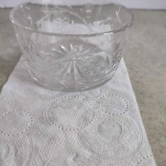 Vintage Bohemia Hand Cut Lead Crystal 24% Au Plomb Czechoslovakia  small bowl