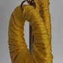 Golden Yellow Raffia Woven Stud Hollow Out Woven Hoop Earrings Image 4