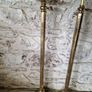 Pair of Tall Adjustable Brass Planters  Display Stands Vintage Edwardian Style Pedestals Image 2