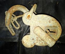 Large Old Collectors PadLock Opened No Key, likely from the 19th or early 20th century, which may have originally been used for securing railroad cars Postage Available