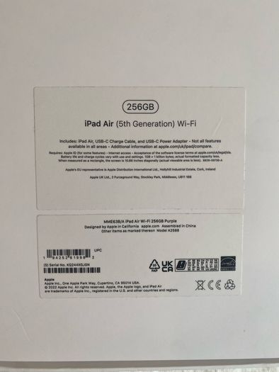 iPad Air 5th generation 256GB EMPTY BOX