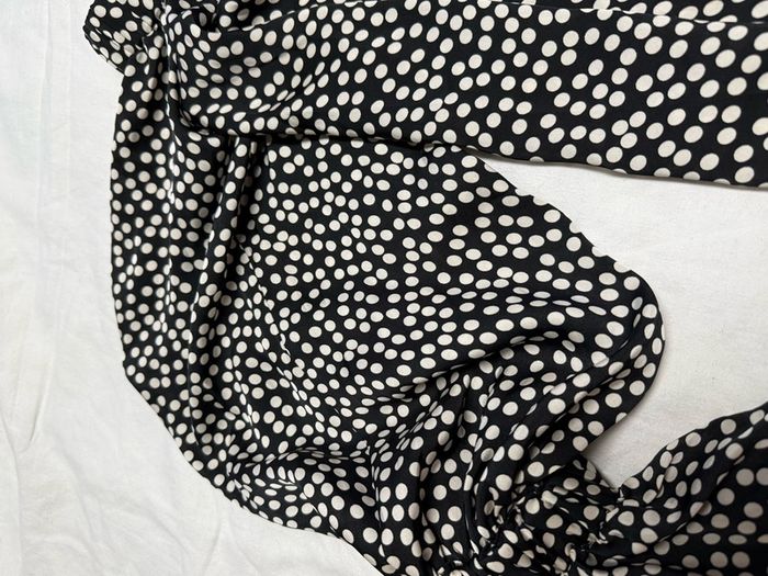 Off the Shoulder Black and white Polkadot To