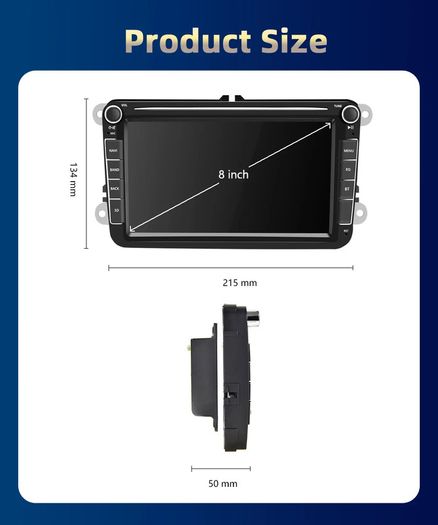 2+32GB 2 Din Car Radio Android 10.0 For VW Volkswagen Golf Polo Passat b7 b6 SEAT leon Skoda 8" inch GPS Wifi 4G