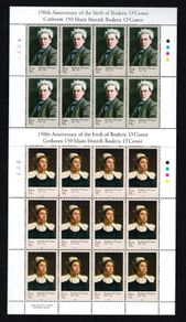 2010 Ireland 150th Anniversary of Birth of Roderic O'Connor (Irish Painter) Commemorative Stamps Sheetlet Plate 1A1A1A1A Mint Never Hinged (MNH)
