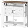 Console Table with Power Outlet, Entryway Storage with Cabinet and Open Shelves, Coffee Bar Cabinet, for Entrance, Hallway, Kitchen, White and Walnut Image 2