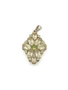 Vintage 925 Sterling Silver Citrine & Peridot Pendant