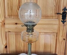 Antique Old brass oil lamp by Veritas Lamp Works circa 1880 - 1930