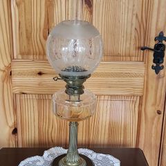 Antique Old brass oil lamp by Veritas Lamp Works circa 1880 - 1930