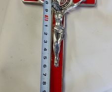 large red crucifix cross,,lovely condition,, beautiful,,,buyer collects or pays postage thank you,,sold as is ,some of the money will be going to charity,good cause ,,