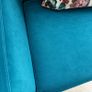 Occasional Chair & Matching Footstool Velvet Teal/Turquoise Excellent Condition Image 2