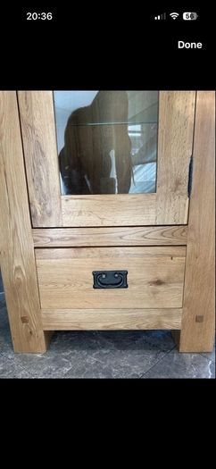 Solid Oak Sideboard And Solid Oak Glass Cabinet
