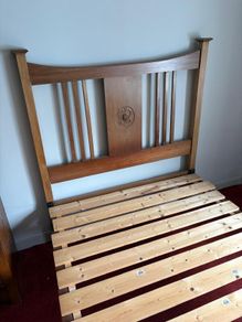 Edwardian Small Double Bed in Oak & Mahogany