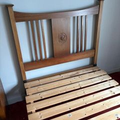Edwardian Small Double Bed in Oak & Mahogany