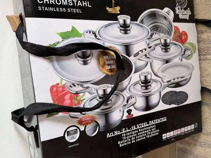 Chromstahl 16-piece stainless steel cookware set