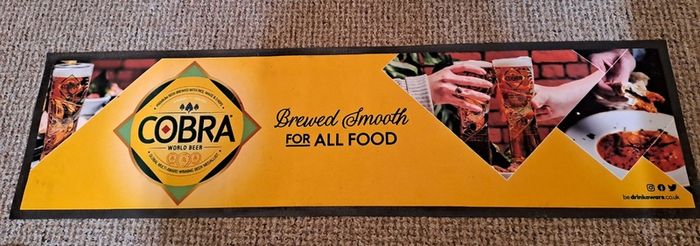Large Cobra World Beer Bar Runner Bar Mat