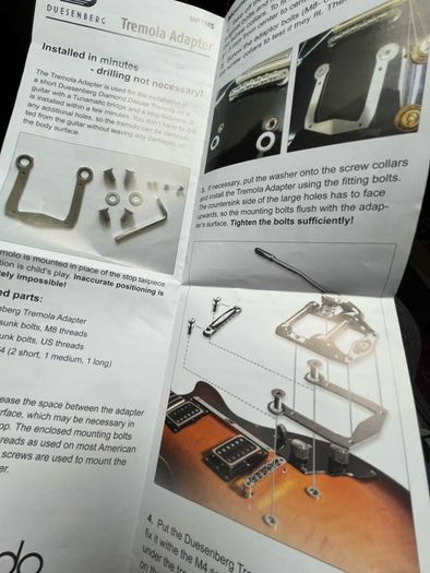 Duesenberg "super Tremola" B5 Type Tremolo + Drill-free Adaptator Kit