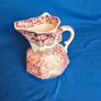 Vintage Mason's Vista Ironstone Pitcher: Pink & White Jug Image 8