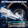 Cat 7 Ethernet Cable 5m, White Cat 7 Internet Cable High Speed Network Cable 600MHz 10Gbps 24AWG Wifi Cable S/FTP Shielded Patch Cable RJ45 LAN Cable Outdoor Wlan Cable for PS5/4 Router Modem Image 3