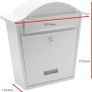 NEW SALE | White Classic Wall Mounted Galvanised Steel Lockable Weatherproof Post Box - 36x37x13cm Image 3