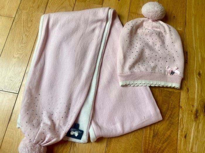 Baby Pink Le Chic Girls Hat & Scarf