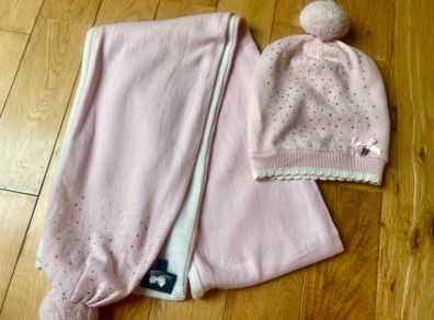 Baby Pink Le Chic Girls Hat & Scarf