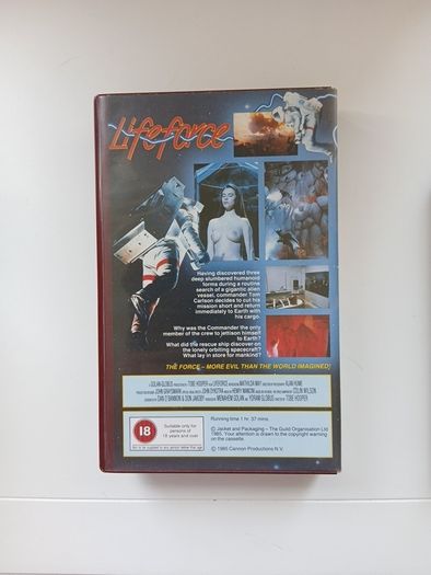 Lifeforce VHS Film On A High Grade Scotch Cassette.