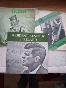 3 x VINTAGE VYNAL LP's RECORD ALBUMS 1963 PRESIDENT Kennedy In Ireland , Irish Humorous & Papular songs Martin Crosby , Irish Memories Farher Sydney MacEwan