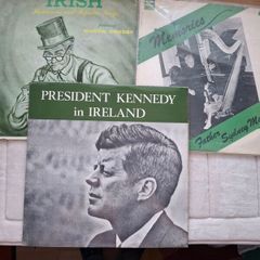 3 x VINTAGE VYNAL RECORD ALBUMS 1963 PRESIDENT Kennedy In Ireland , Irish Humorous & Papular songs Martin Crosby , Irish Memories Farher Sydney MacEwan