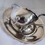 Lovey Silver Plated Greavy 3 Leges Boat With Tray. Image 6
