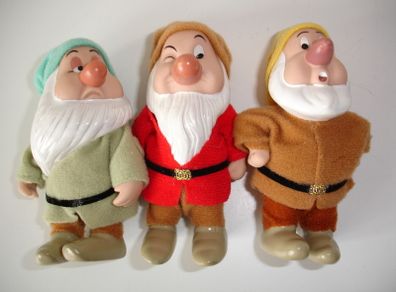 Disney Three Dwarfts  Porcelain Doll Figures Deagostini 2005