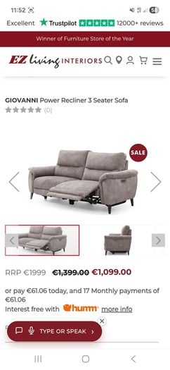 Two seater recliner