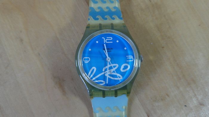 Swatch Athens 2004 Olympic Games Watch Blue Wave Kymata GV114 Vintage Rare Working