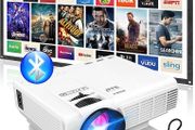 Mini Projector with Bluetooth and Projector Screen, Full HD 1080P Supported 7500 lux Portable Video-Projector, Home Theater Movie Projector Compatible with HDMI,VGA,USB,AV,Laptop,Smartphone (FREE SHIPPING)