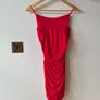 Red ruched dress Image 3