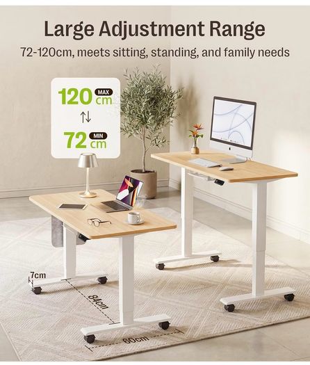 Electric Height Adjustable Standing Desk, 100x60cm Sit Stand Desk