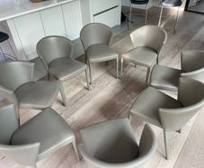 Calligaris all leather dining chairs (8)