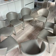 Calligaris all leather dining chairs (8)