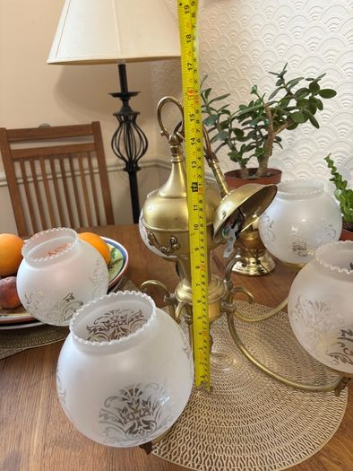 Vintage brass chandelier, total hight 55cm