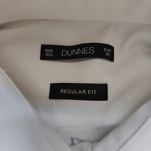 Men's White Long sleeve Shirt, 15.5 inches collar