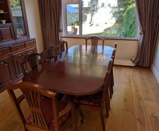 Solid Mahogany Extending Dining Table & 6 Chairs - Excellent Condition