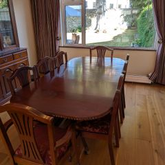Solid Mahogany Extending Dining Table & 6 Chairs - Excellent Condition