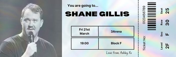 Personalised concert event ticket