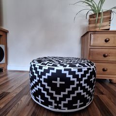 Stylish Geometric Pouffe Footstool or Extra Seat