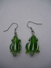 Handmade earrings.Frog earrings,Jewellery,Gift,Drop earrings