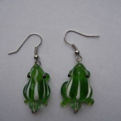 Handmade earrings.Frog earrings,Jewellery,Gift,Drop earrings