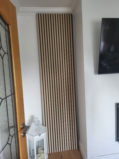 Oak slat acoustic wall panel