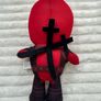 Official Marvel Comics Deadpool Heart Sign 12" Large Plush Soft Used Please see pictures Image 8