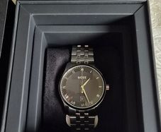 Boss Mens Principle Black Dial Watch, Silver - Maynooth