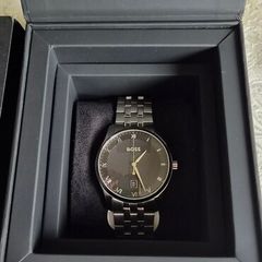 Boss Mens Principle Black Dial Watch, Silver - Maynooth