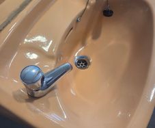 Retro bathroom sink and toilet